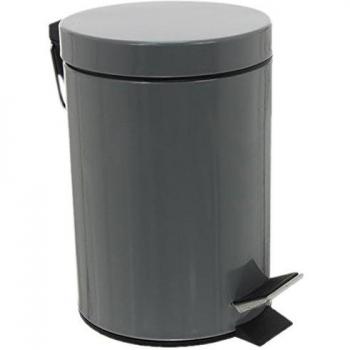 Papelera de Pedal 3L - Metal Gris - 17 x 25 cm