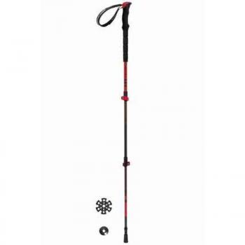 Bastón Ferrino STICK NUPTSE negro rojo, ligero, ajustable, con empuñadura ergonómica y sistema de bloqueo rápido
