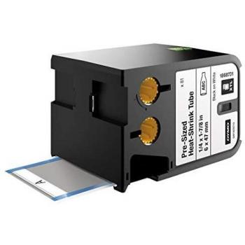 Cinta de Etiquetadora Dymo XTL, Guía Termoretráctil 6 mm x 47 mm, Negro sobre Blanco