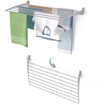 Tendedero de pared plegable Foxydry Fold Down 102x50x10 cm, vertical, de aluminio y acero, apto para interior y exterior