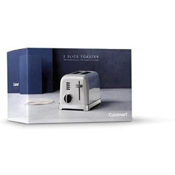 Tostadora Cuisinart CPT160SE Retro 2 Rebanadas 900W con Función Bagel, Descongelar y 6 Niveles de Tostado - Color Gris Perla
