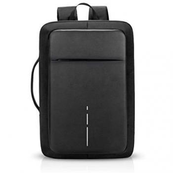 FANDARE 3 en 1 Mochila Hombres Business USB Laptop Bolsa de Mano Commuter Estudiante Outdoor Viaje Bolso de Hombro Impermeable Poliéster Negro
