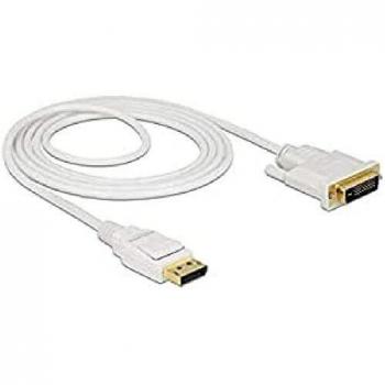 Cable Adaptador DisplayPort 1.2 Macho a DVI 24+1 Macho Pasivo 4K 30 Hz 2 m Blanco