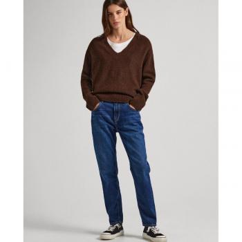 Pepe Jeans - Vaquero recto de mujer tapered de tiro alto en color azul oscuro