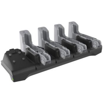 Cargador de Tableta Zebra CRD-ET4X-4S8I1-01, Cuna de Carga Cuádruple, Corriente Alterna, Interior, Negro y Gris