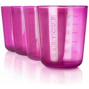Babycup Primera Copa - Sippy Cups abiertos para bebés y niños 4m+, taza de aprendizaje graduada y transparente, 100% reciclable, capacidad de 50ml, set de 4,