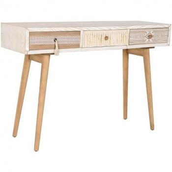 Consola DKD Home Decor Abeto Natural Blanco 120 x 35 x 80 cm