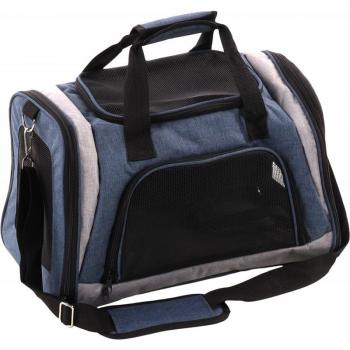Bolsa de transporte Flamingo Martha azul 46x28x28cm para perros y gatos (máx. 7kg)