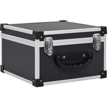 vidaXL CD Case for 40 CDs Aluminium ABS Black