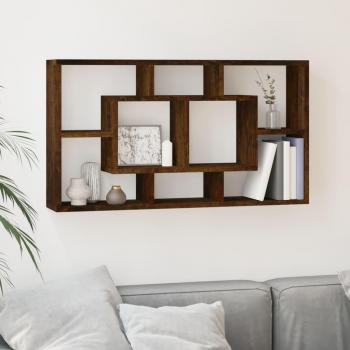 Estantería de pared 8 compartimentos roble ahumado Vidaxl Marrón