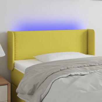 Cabecero LED de tela verde 103x16x78/88 cm con iluminación integrada y diseño moderno