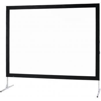 Medium - Pantalla de proyección portátil con soporte plegable, bolsa de transporte y marco negro