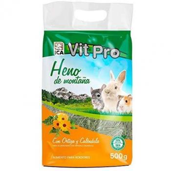 Vit Pro Heno para Conejos, Heno Alta Montaña 500g con Ortiga y Calendula