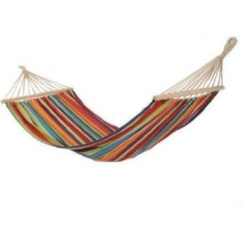 Jobek 21700 hamaca con palo de madera STRIPES, 100% algodón