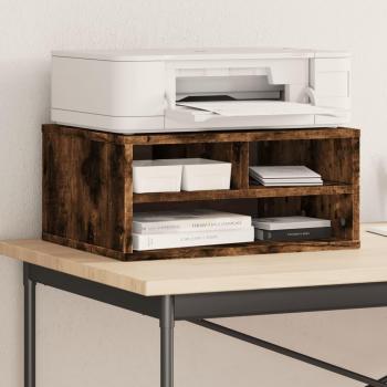 vidaXL Printer Stand - Smoked Oak, 49x40x22.5 cm, Engineered Wood