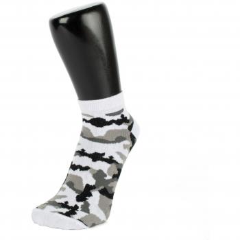Blanco y gris del camuflaje Trainer Calcetines