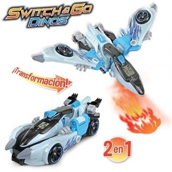 Vtech Switch&Go Dinos Coche De Carreras Pterodáctilo Rápido - Dinosaurio transformable interactivo con luces y sonidos, transforma de dinosaurio a vehículo