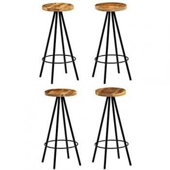 vidaXL Bar Chairs 4 pcs Solid Mango Wood