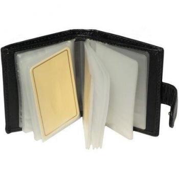 Cartera Treviso Original Suave Cuero Tarjeta - 20 Bolsillos Transparentes - 4 Ranuras Tarjeta y Sección Billete