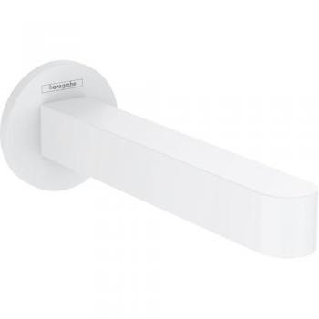 Caño de bañera Hansgrohe Finoris blanco mate, acabado mate, diseño moderno, instalación en pared, material duradero