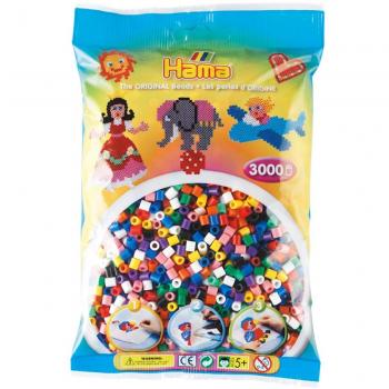 Bolsa de 3000 Perlas Hama Midi de Colores Sólidos