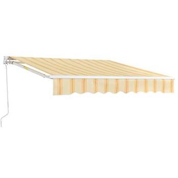 Toldo Articulado Retráctil Manual 300 x 250 cm Amarillo y Blanco con Protección UV
