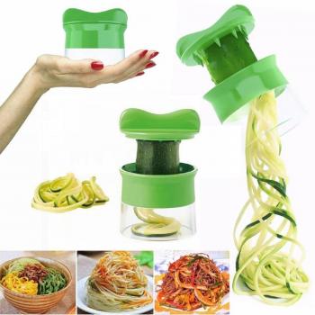 Cortadores para fruta, Cortador de Verduras Frutas en Espiral Multifuncional, Rcool Mini Máquina de Cortar Espiral, Rallador y Cortador Manual Utensilio de Corte con Mango Ergonómico Hojas Afiladas / Herramienta de la Cocina Profesional