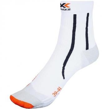 Calcetines X-Socks Run Fast 4.0, Unisex adulto, Blanco/Trick Orange, Talla 35-38