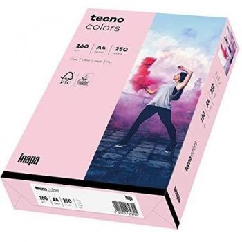 Papel Multifuncional Tecno Colores A4 160 g/m² Rosa Claro, Pack de 250 Hojas
