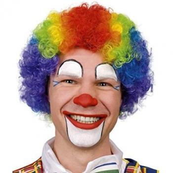 Multicoloured afro clown wig for adults