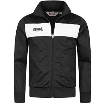 Chaqueta Deportiva Lonsdale Alnwick Negra para Hombre, Zip-Up y Chándal