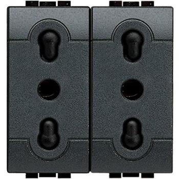 Toma corriente doble Bticino Livinglight 10/16A modelo L4180/2