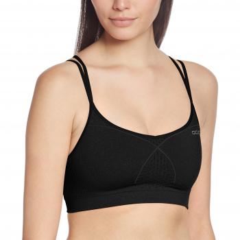 Odlo Bustier Sports Bra Seamless Top Soft - Sujetador para mujer, color Negro, talla L