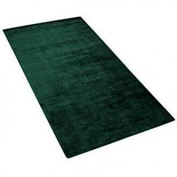 Alfombra de Viscosa Verde Oscuro 80 x 150 cm Pelo Corto Gesi II