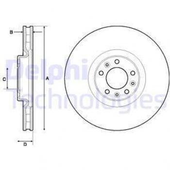 Disco de freno DELPHI BG9151C - Disco de freno, marca DELPHI, modelo BG9151C