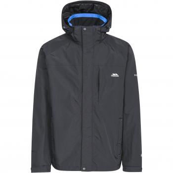 Trespass Hombres de Edwards II Impermeable Lluvia/al Aire Libre Chaqueta con Capucha Oculta, Hombre, Color Negro, tamaño Medium