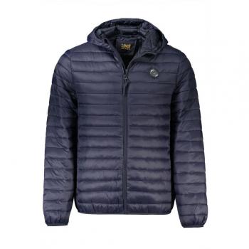 Cavalli Class Men's Blue Hooded Winter Jacket with Light Padding - Size 2XL