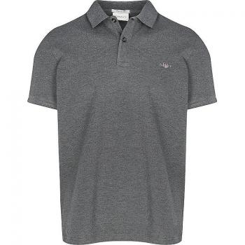 Polo Gant Regular Fit de Piqué con Logo, Color Gris Melange, Talla M