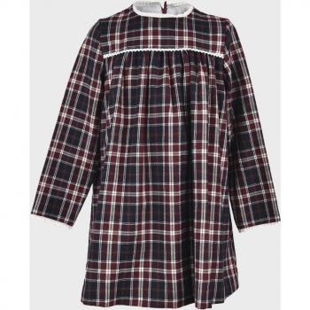 Vestido de niña con cuadros en azul marino