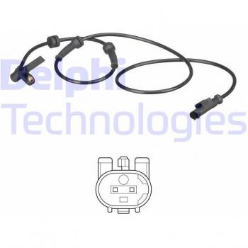 Sensor ABS DELPHI SS20578, tipo: sensor de revoluciones de la rueda, características: diseñado para medir la velocidad de rotación de las ruedas, compatible con sistemas antibloqueo (ABS), alta precisión en la detección,