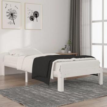 Estructura de cama de madera maciza de pino blanco 90x200 cm
