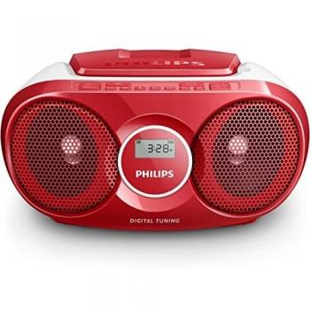 Philips AZ215R/12 - Reproductor de CD, Radio portátil, 3 W, Sintonizador Digital, Rojo