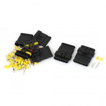 sourcing map Impermeable 6 Vías Conector de Cables Terminales HID Adaptador 1,5mm