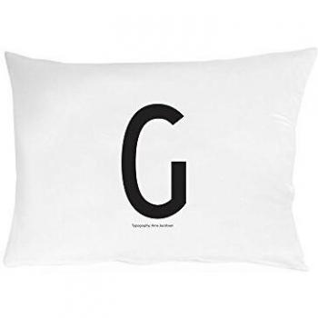design letters Funda de Almohada 63x60 A-Z-G, Blanco