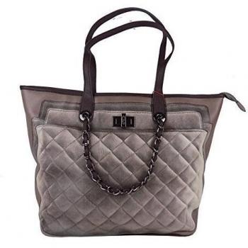 Guido Vietri - Bolso al hombro de tela para mujer marrón/beige