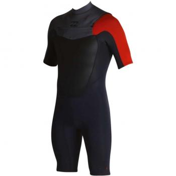 2017 Billabong Absolute Comp 2mm Chest Zip Shorty Wetsuit Orange C42M15 Wetsuit Sizes - Large