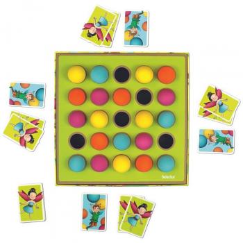 Juego de mesa Beleduc Fairy Land - Trastinhos, incluye piezas de madera coloridas, fomenta la coordinación mano-ojo y el trabajo en equipo, recomendado para niños a partir de 3 años