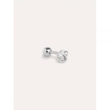 Pendiente Suelto Mini Paw de Plata bañado en Rodio