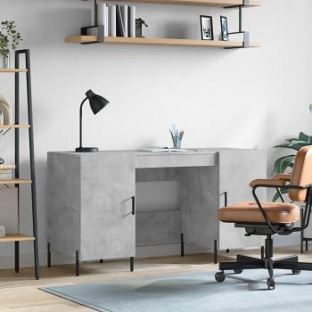 Escritorio de madera multicapa gris hormigón 140x50x75 cm
