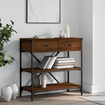 Mesa consola de madera de ingeniería marrón 75x34,5x75 cm - Diseño contemporáneo